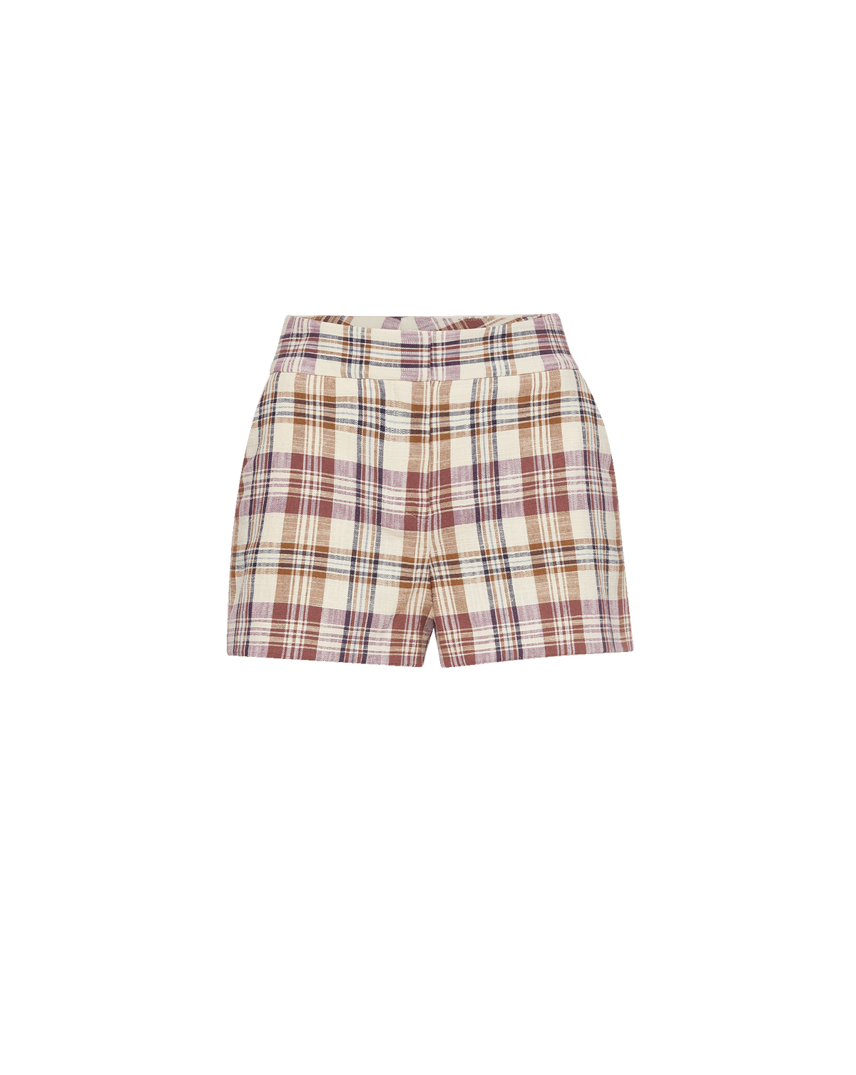 Veronica Beard | Allen Plaid Short in Ivory & Purple Orchid Haze Multi Orchid Haze Multi