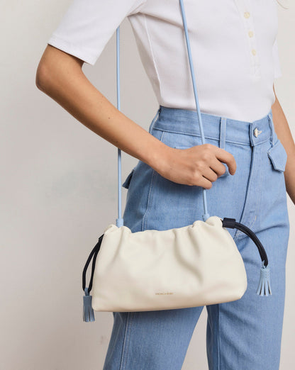 Veronica Beard | Small Veronica Beard Stash Bag in Off White & Blue Off-White Multi
