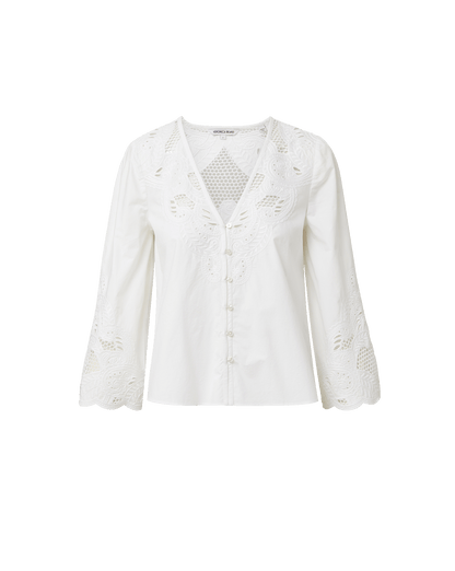 Veronica Beard | Suniva Embroidered Shirt in White White