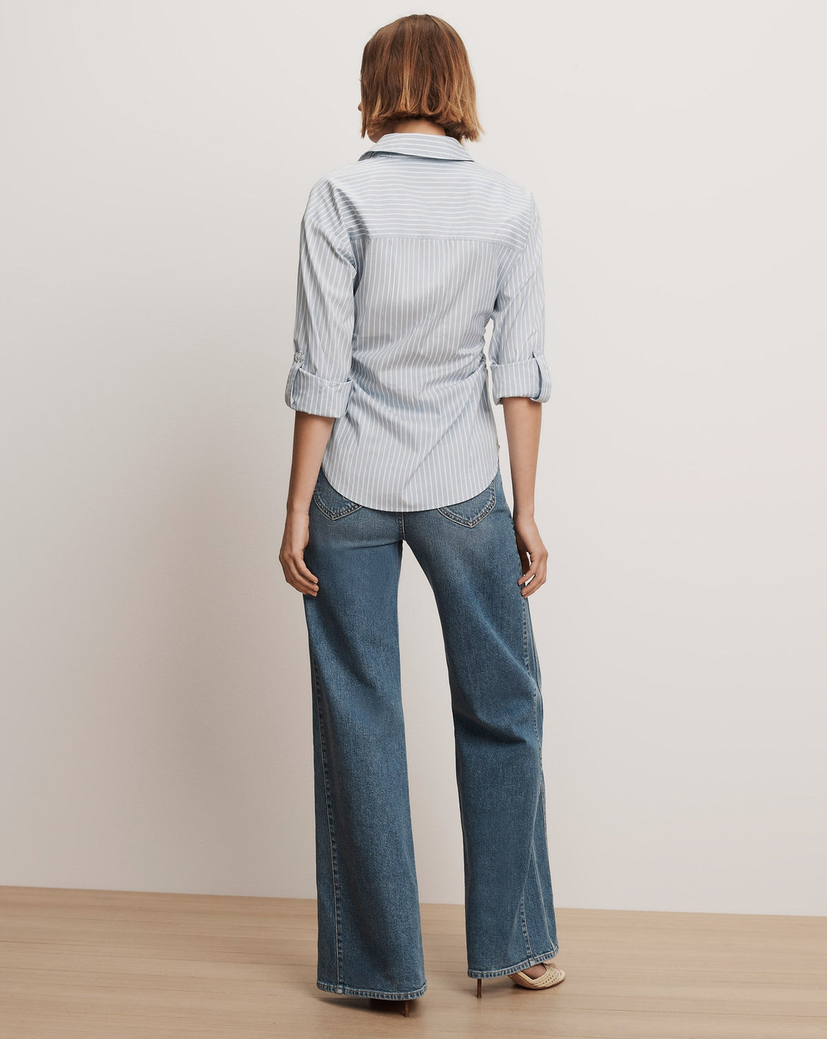 Veronica Beard | Devra Button-Down Shirt in Pale Blue River/White Pale Blue River/White