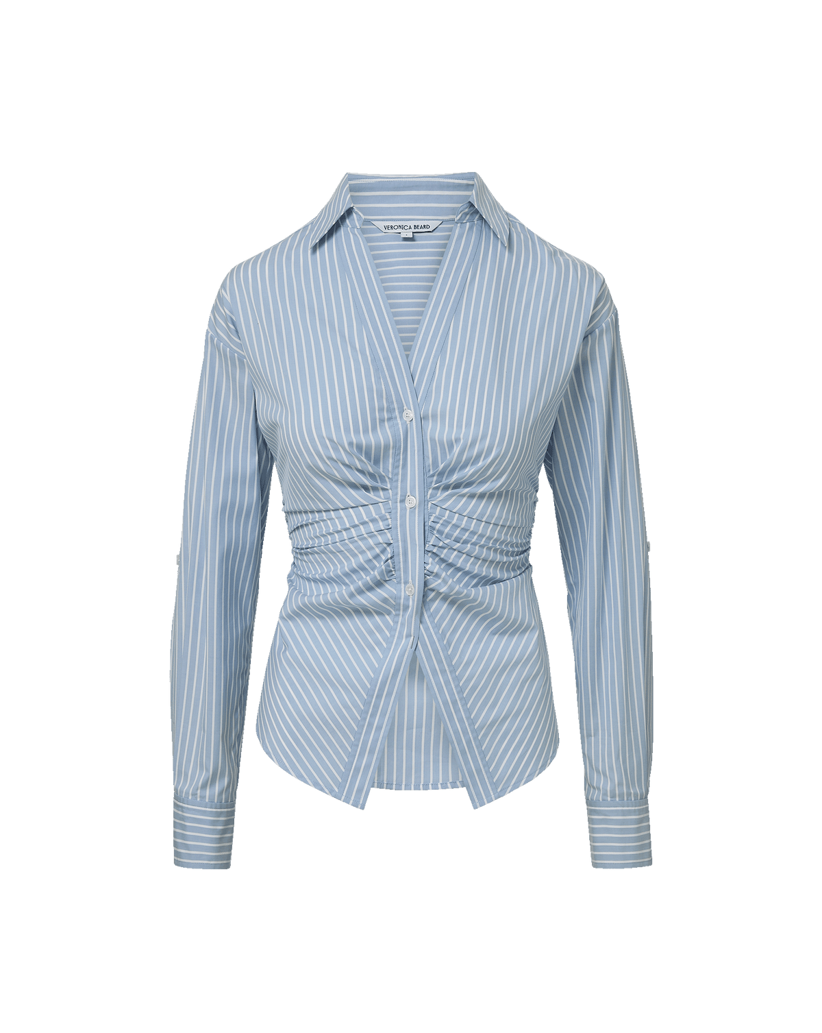 Veronica Beard | Devra Button-Down Shirt in Pale Blue River/White Pale Blue River/White