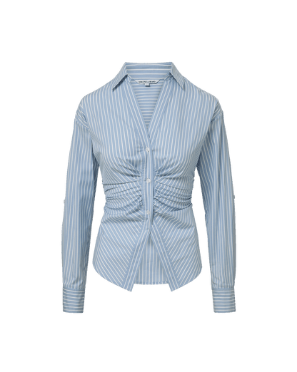 Veronica Beard | Devra Button-Down Shirt in Pale Blue River/White Pale Blue River/White
