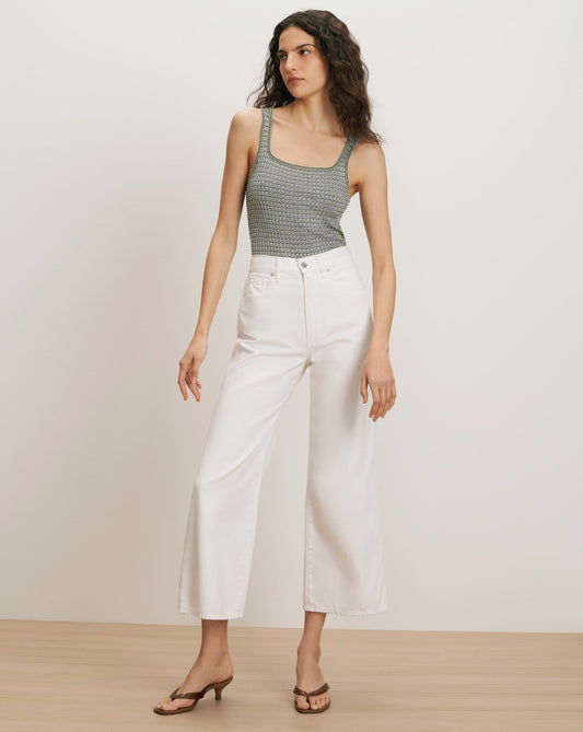 Veronica Beard | Taylor Cropped Wide-Leg Jean in White White