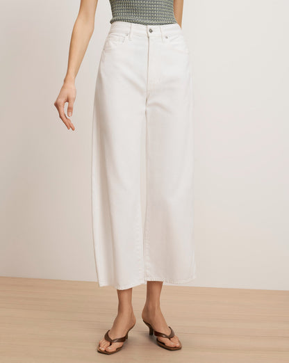 Veronica Beard | Taylor Cropped Wide-Leg Jean in White White