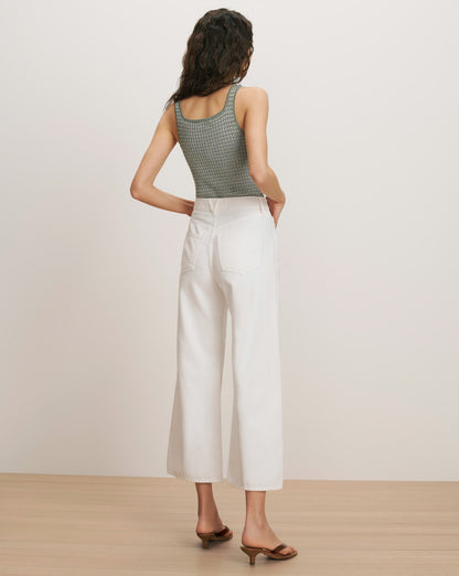 Veronica Beard | Taylor Cropped Wide-Leg Jean in White White