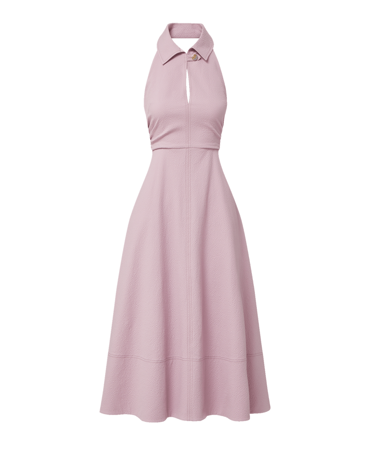 Veronica Beard | Mackey Seersucker Halter Midi Dress in Light Purple Pale Orchid Haze