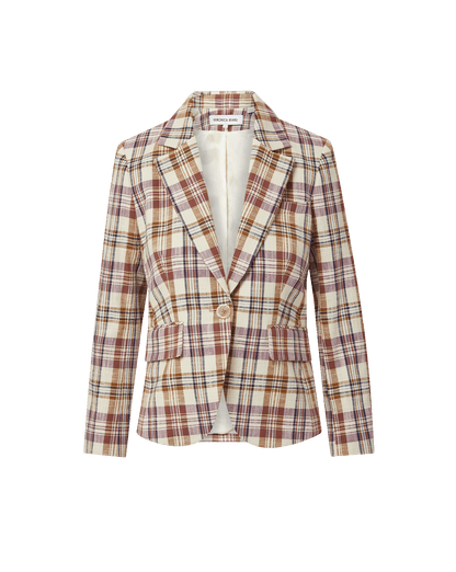 Veronica Beard | Tyra Plaid Dickey Jacket in Orchid Haze Multi Orchid Haze Multi