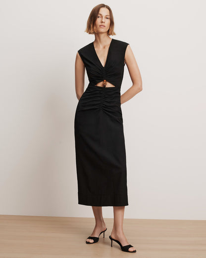 Veronica Beard | Marisabel Cutout Midi Dress in Black Black