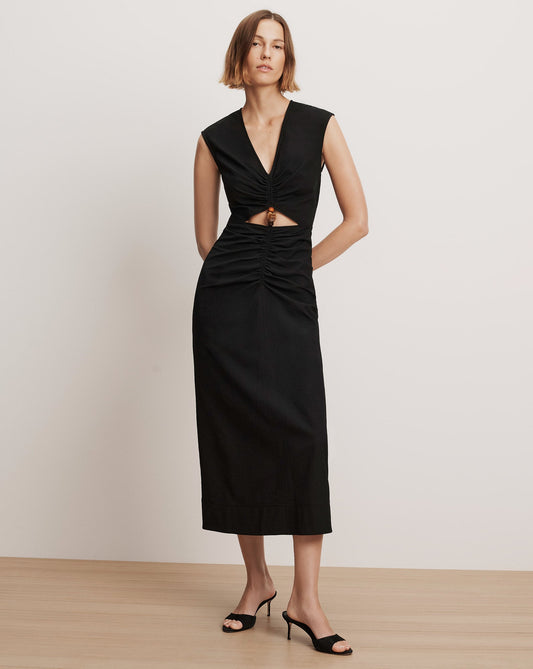 Veronica Beard | Marisabel Cutout Midi Dress in Black Black