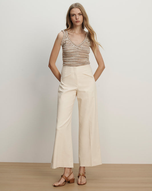 Veronica Beard | Cassidee Wide-Leg Pant in Ecru Ecru