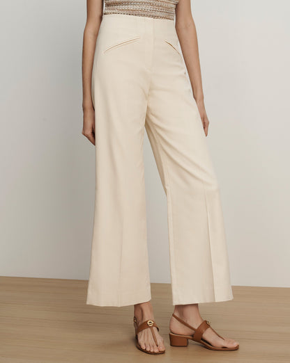 Veronica Beard | Cassidee Wide-Leg Pant in Ecru Ecru