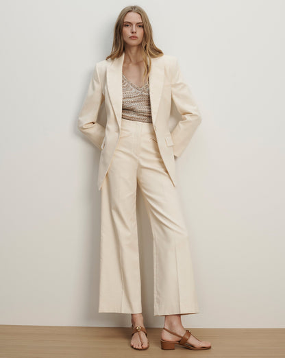 Veronica Beard | Cassidee Wide-Leg Pant in Ecru Ecru