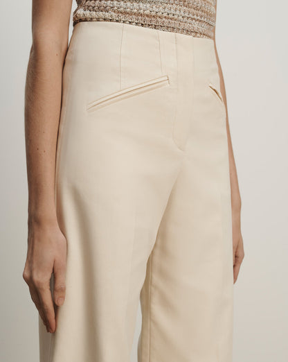 Veronica Beard | Cassidee Wide-Leg Pant in Ecru Ecru