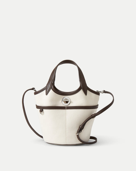 Veronica Beard | Canvas Anchor Top-Handle Bag in Espresso & Ecru Espresso/Ecru