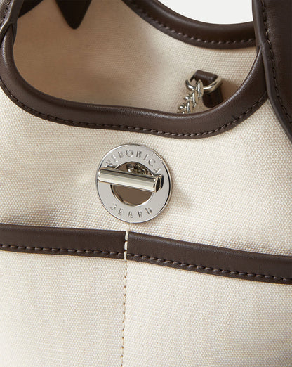 Veronica Beard | Canvas Anchor Top-Handle Bag in Espresso & Ecru Espresso/Ecru