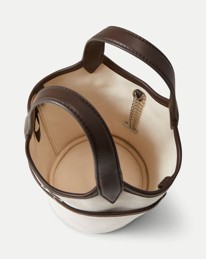 Veronica Beard | Canvas Anchor Top-Handle Bag in Espresso & Ecru Espresso/Ecru