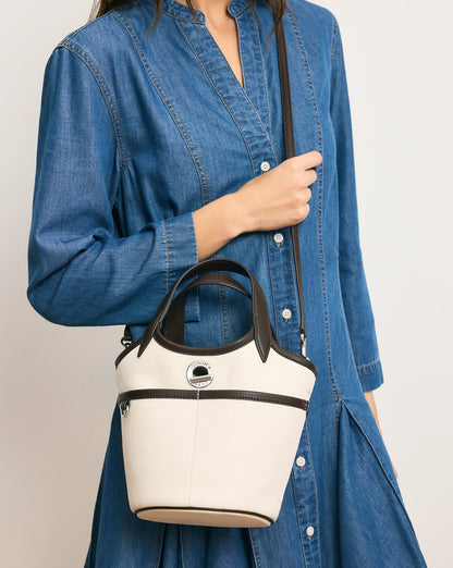 Veronica Beard | Canvas Anchor Top-Handle Bag in Espresso & Ecru Espresso/Ecru