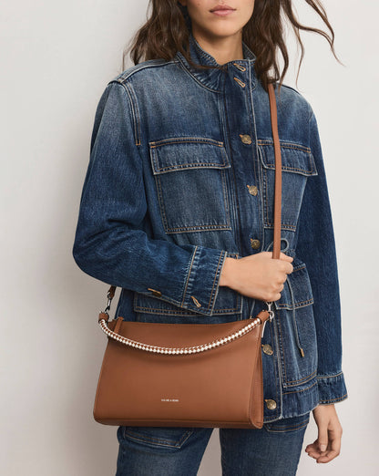 Veronica Beard | Small Vida Shoulder Bag in Tan Hazelwood Hazelwood