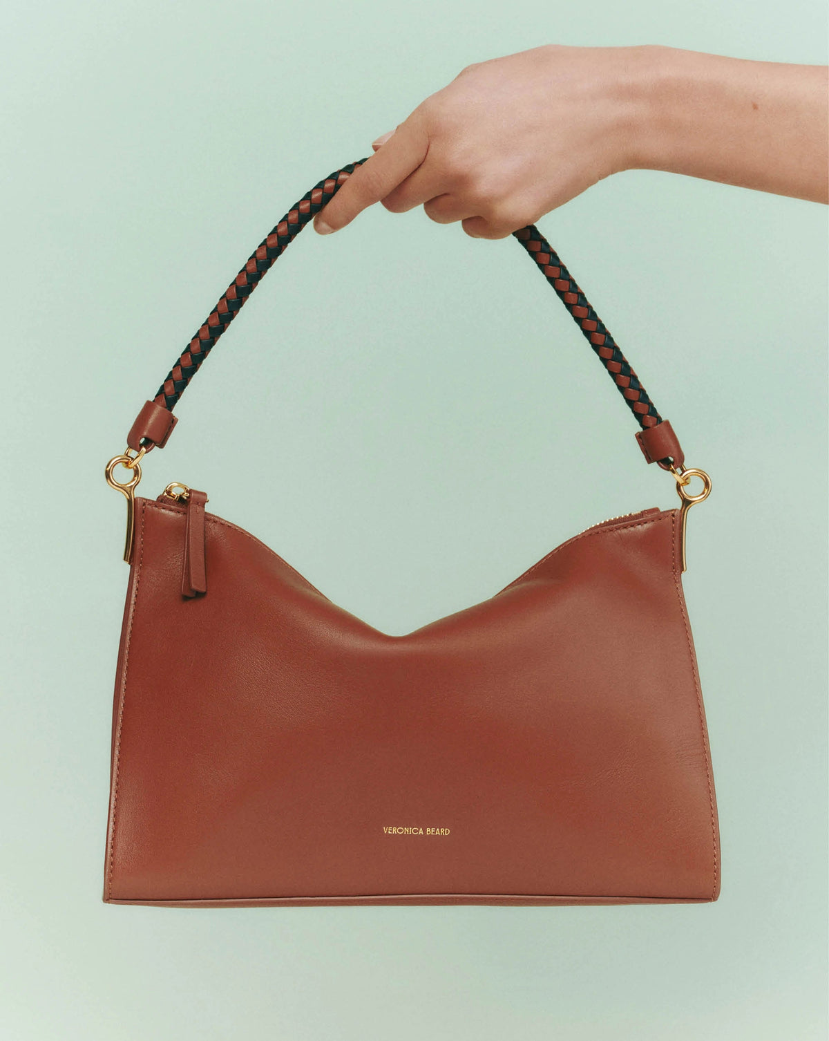 Veronica Beard | Small Vida Shoulder Bag in Tan Hazelwood Hazelwood
