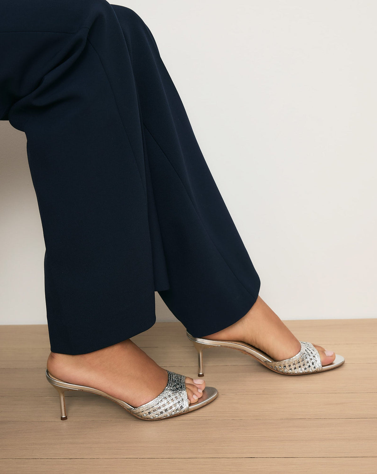 Veronica Beard | Tia Raffia Sandal in Silver Silver