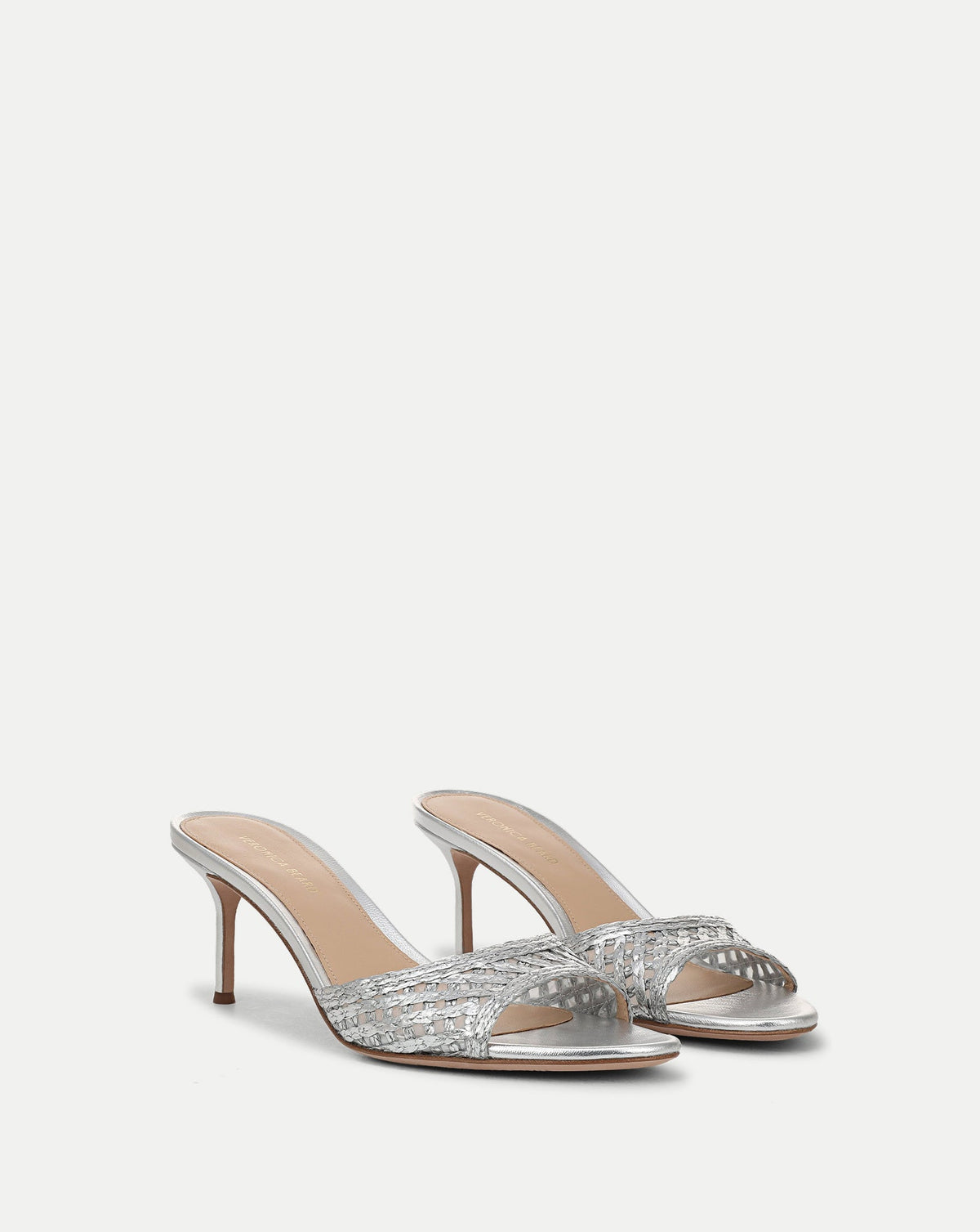 Veronica Beard | Tia Raffia Sandal in Silver Silver