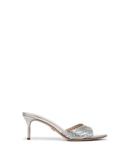 Veronica Beard | Tia Raffia Sandal in Silver Silver
