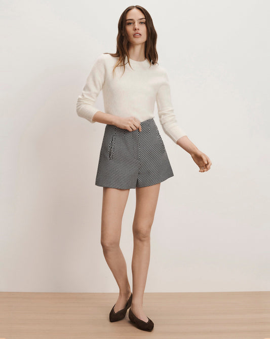 Veronica Beard | Jazmin Tweed Short in Navy/Dove White Navy/Dove White