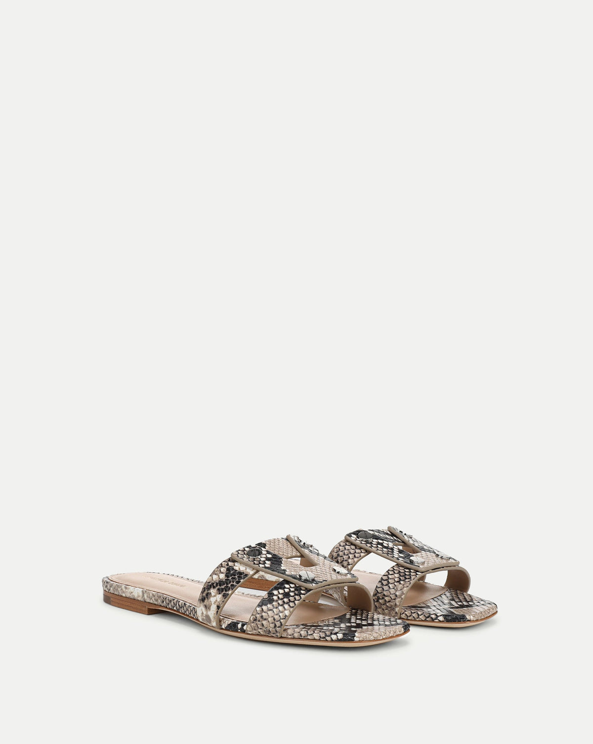 Veronica Beard | Via Slide Sandal in Snakeskin Ecru Multi Ecru Multi