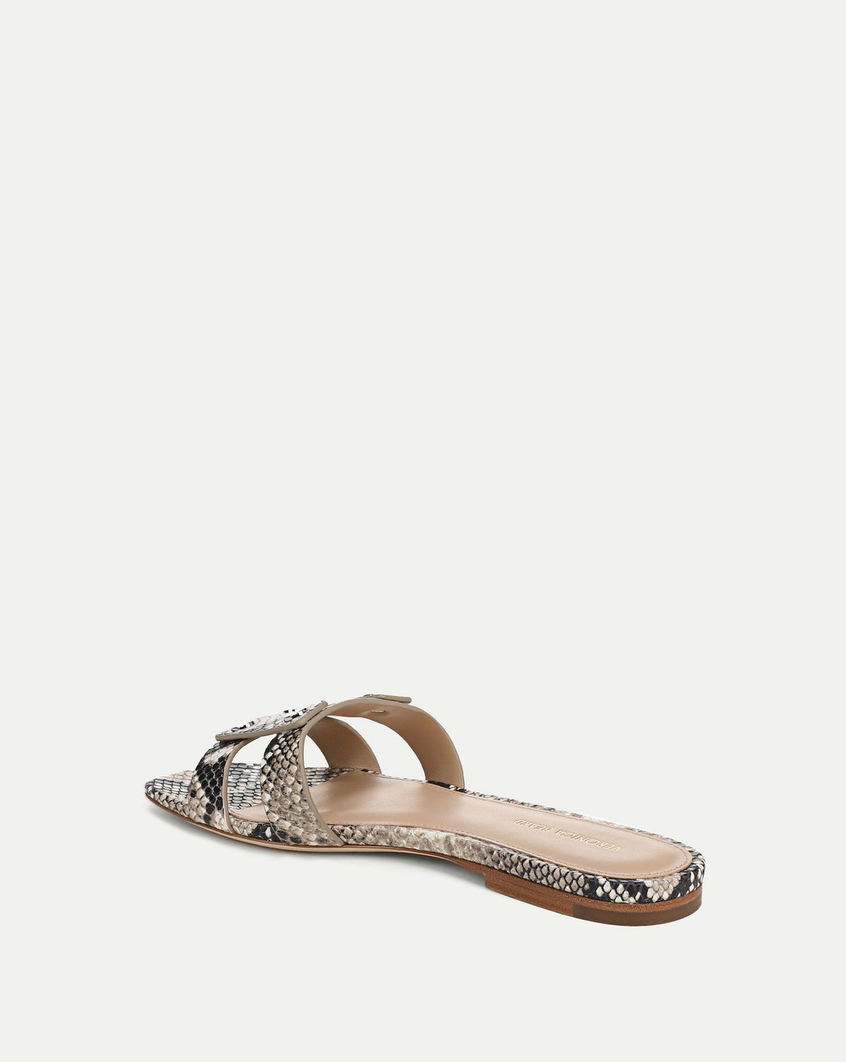 Veronica Beard | Via Slide Sandal in Snakeskin Ecru Multi Ecru Multi