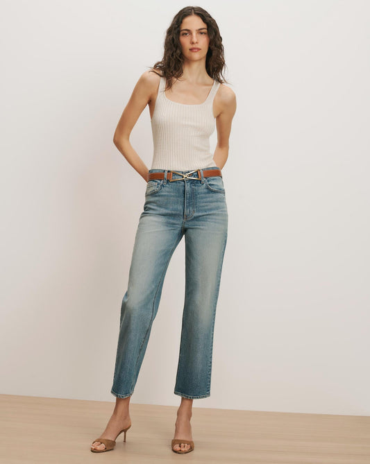 Veronica Beard | Leah Straight-Leg Jean in Light Wash Denim Jaw Drop Jaw Drop