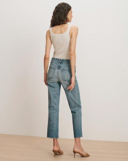 Veronica Beard | Leah Straight-Leg Jean in Light Wash Denim Jaw Drop Jaw Drop