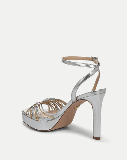 Veronica Beard | Beverlee Platform Sandal in Silver/Pale Gold Silver/Pale Gold