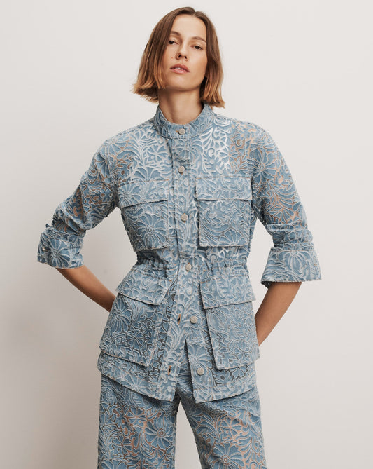 Veronica Beard | Lane Burnout Denim Jacket in Lakeshore Lakeshore