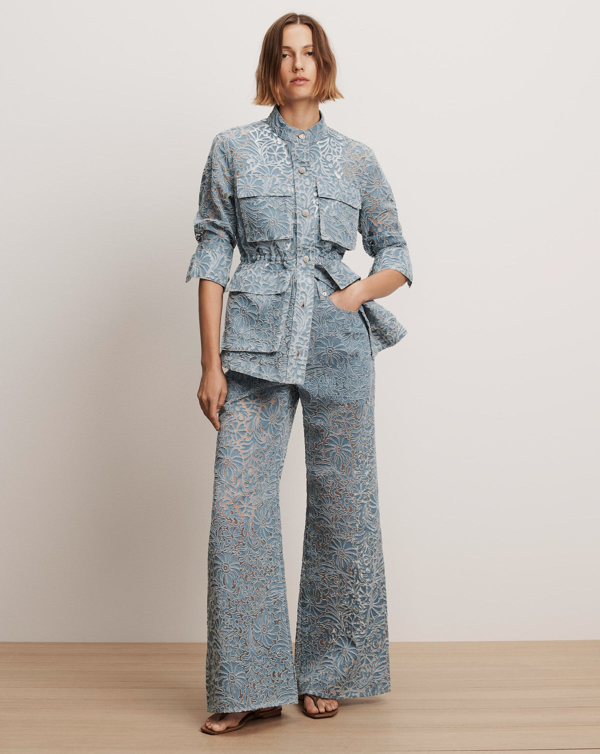 Veronica Beard | Lane Burnout Denim Jacket in Lakeshore Lakeshore